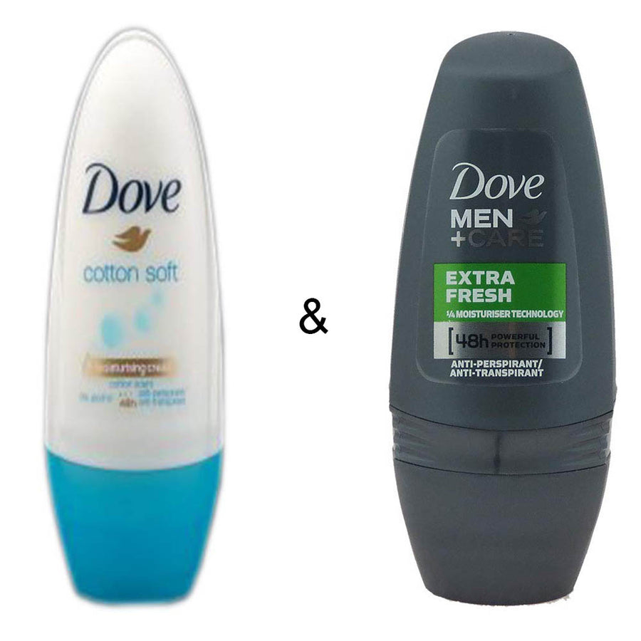Roll-on Stick Cotton Soft 50ml by Dove and Roll-on Stick Extra Fresh 50 ml by Dove Image 1