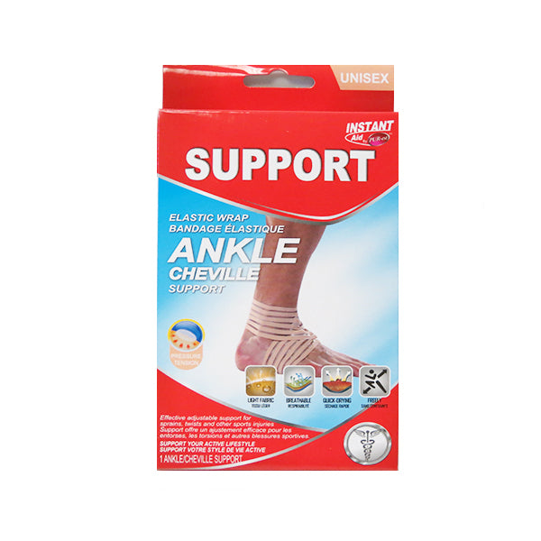 Instant Aid Elastic Wrap Ankle Support (Pack of 3) 313007 By Purest Image 1
