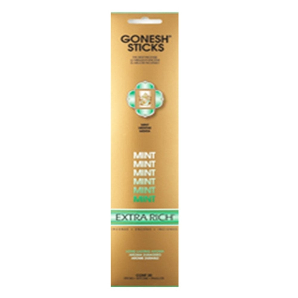 Gonesh Incense Extra Rich- Mint (20 Sticks In 1 Pack) 208398 Image 1