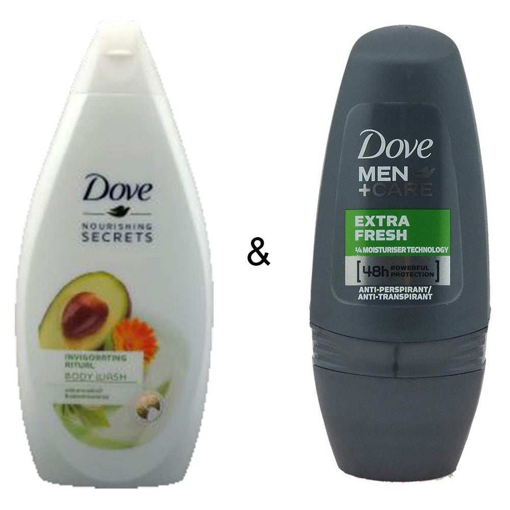 Body Wash Invigo Ritual 500 by Dove and Roll-on Stick Extra Fresh 50 ml by Dove Image 1