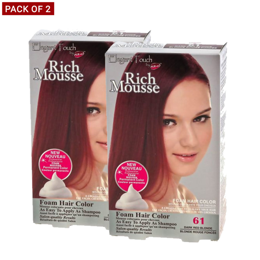 Purest Rich Mousse Foam Hair ColorDark Red Blonde 610.18Kg - Pack Of 2 Image 1