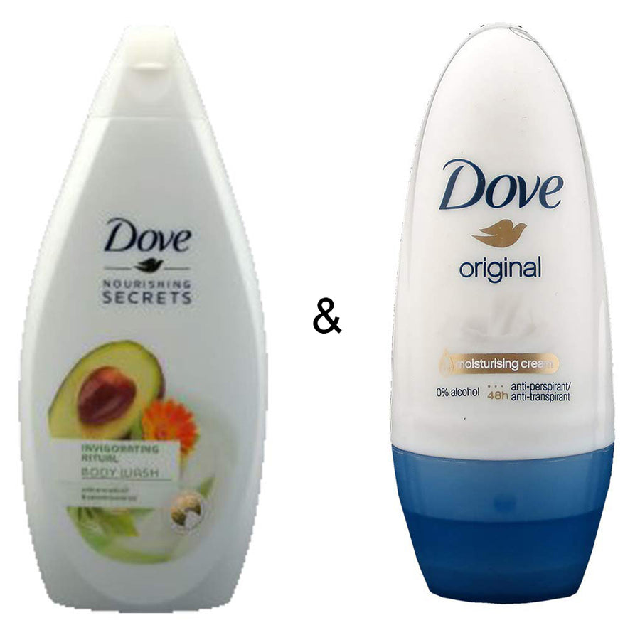 Body Wash Invigo Ritual 500 by Dove and Roll-on Stick Original 50ml by Dove Image 1