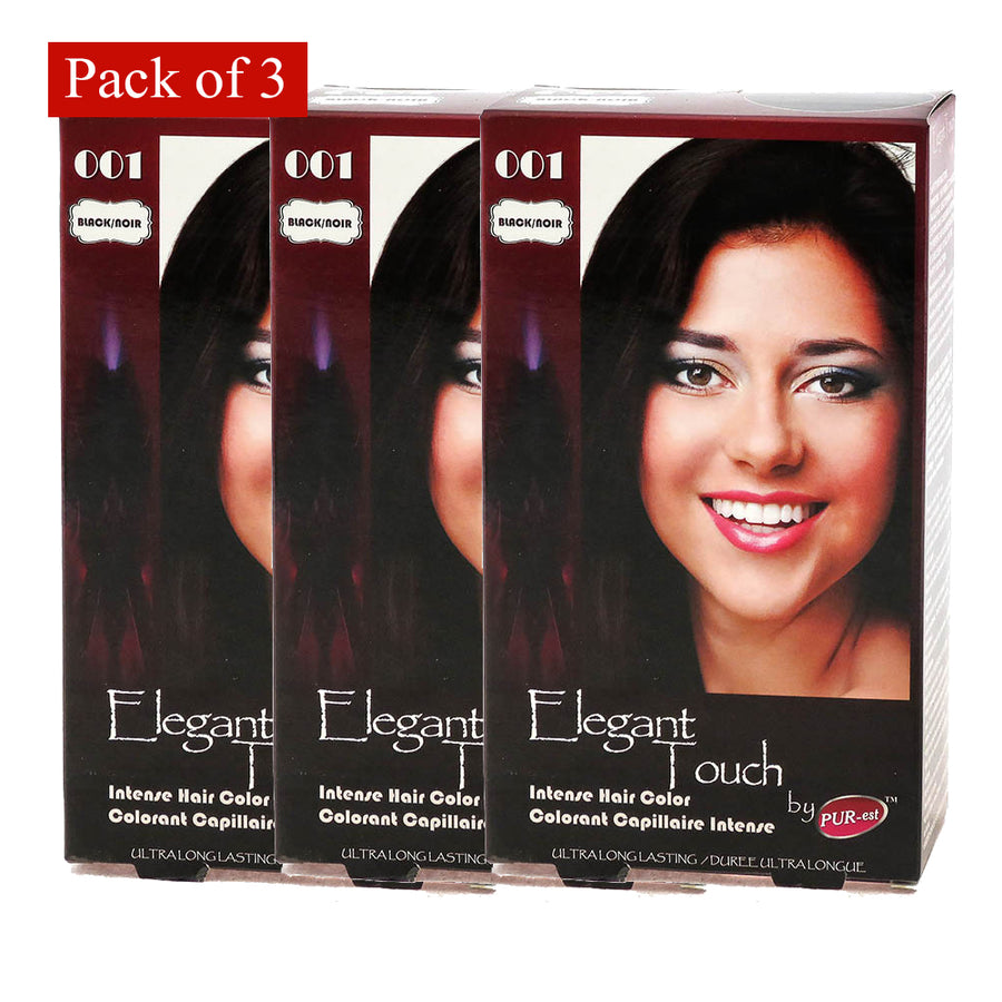 Hair Color Black 001 Elegant Touch By Purest (Pack Of 3) Image 1