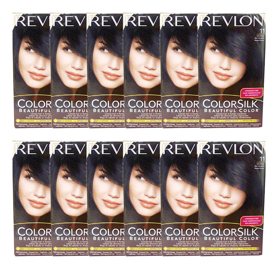Revlon Hair Color Soft Black(11) (Pack of 12) Image 1