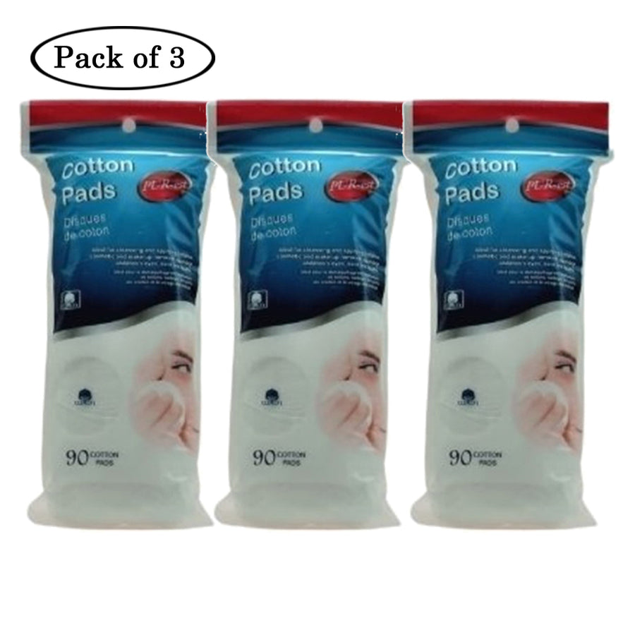Purest Cotton Pads Ellipes Round In Poly Bag90 PadsPack Of 3 Image 1