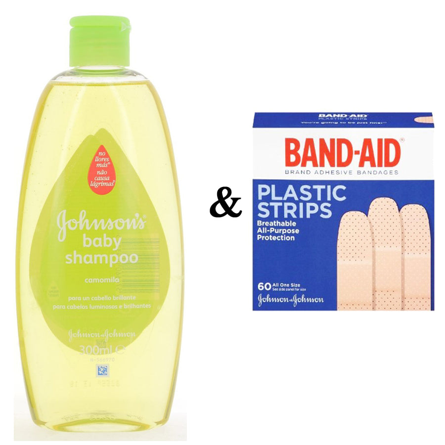 Johnsons Shampoo 300Ml Camomila and Johnson and Johnson Band-Aid- Plastic Strips (60 In 1 Pack) Image 1