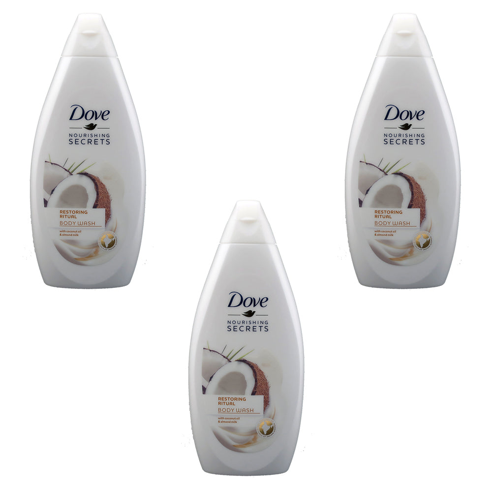 Dove Body Wash Restoring Ritual 500ml (Pack of 3) Image 1