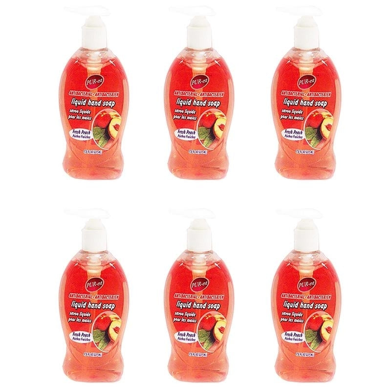Antibacterial Hand Soap With Fresh Peach(221ml) (Pack Of 6) By Purest Image 1