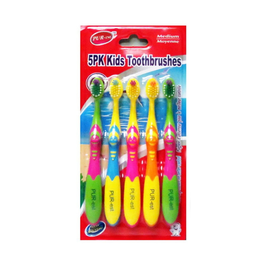 Medium Toothbrush For Kids 5 In 1 Pack (Pack of 3) By Purest Image 1