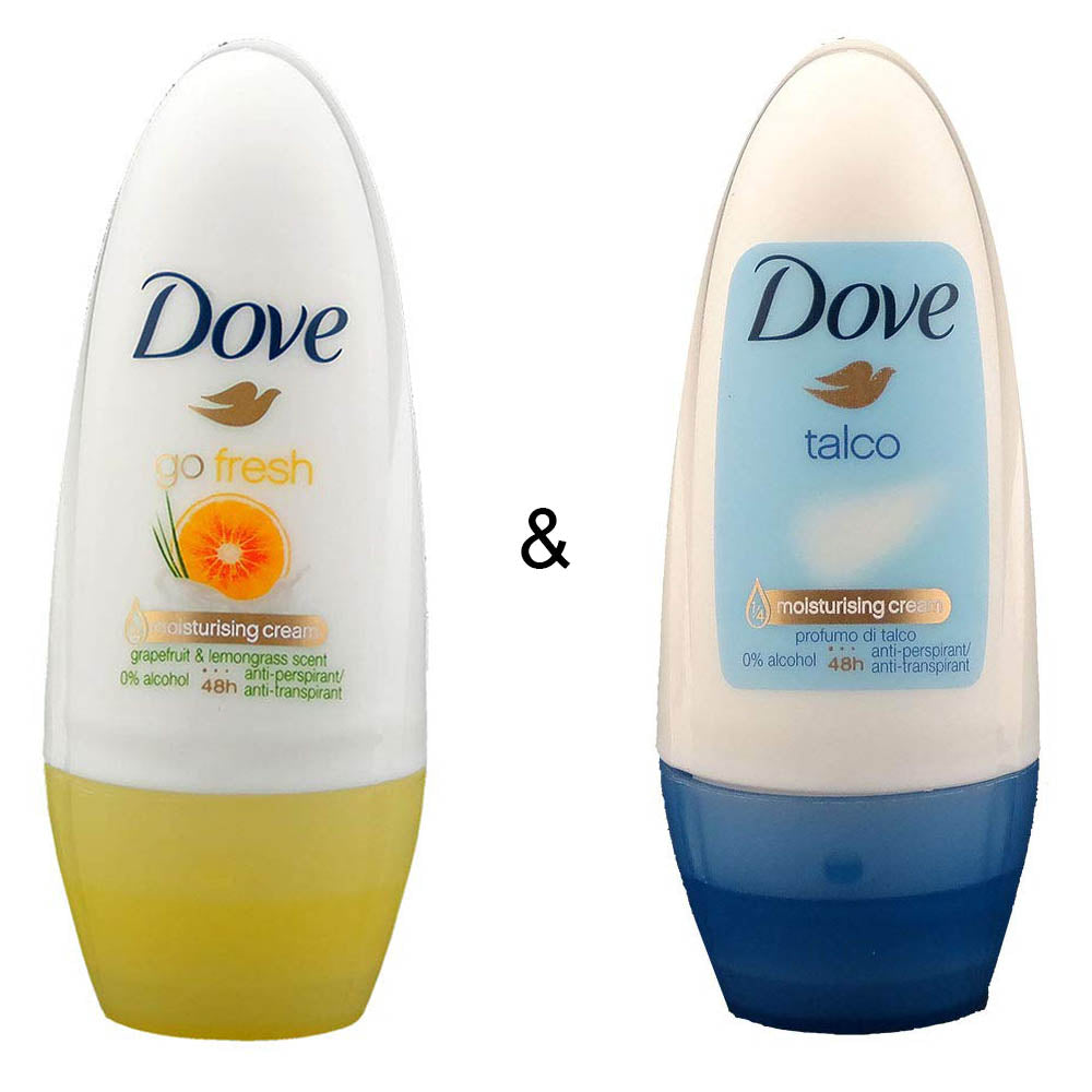 Roll-on Stick Go Fresh Grapefruit 50 ml by Dove and Roll-on Stick Talco 50ml by Dove Image 1