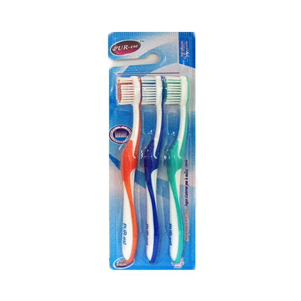 Purest Normal Bristle Medium Toothbrush Pack of 3 Model 305163 Oral Care Image 1