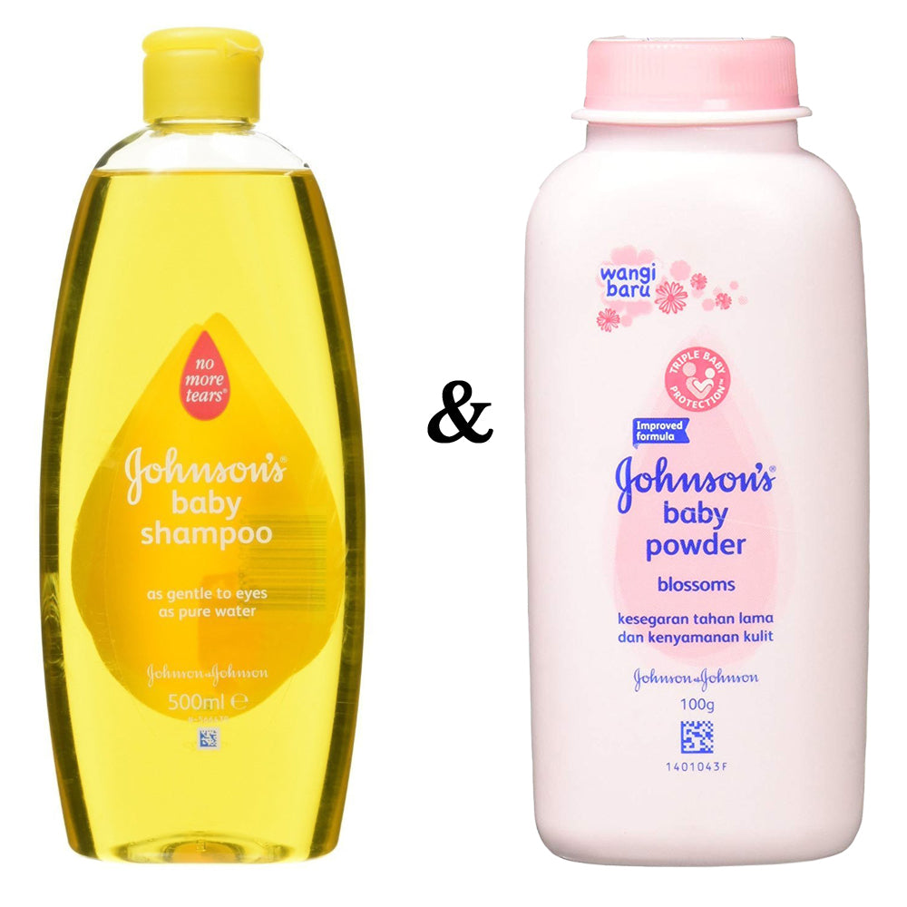 Johnsons Baby Shampoo Original 500Ml and Johnsons Baby Powder Blossoms 3.3 Oz100G Image 1