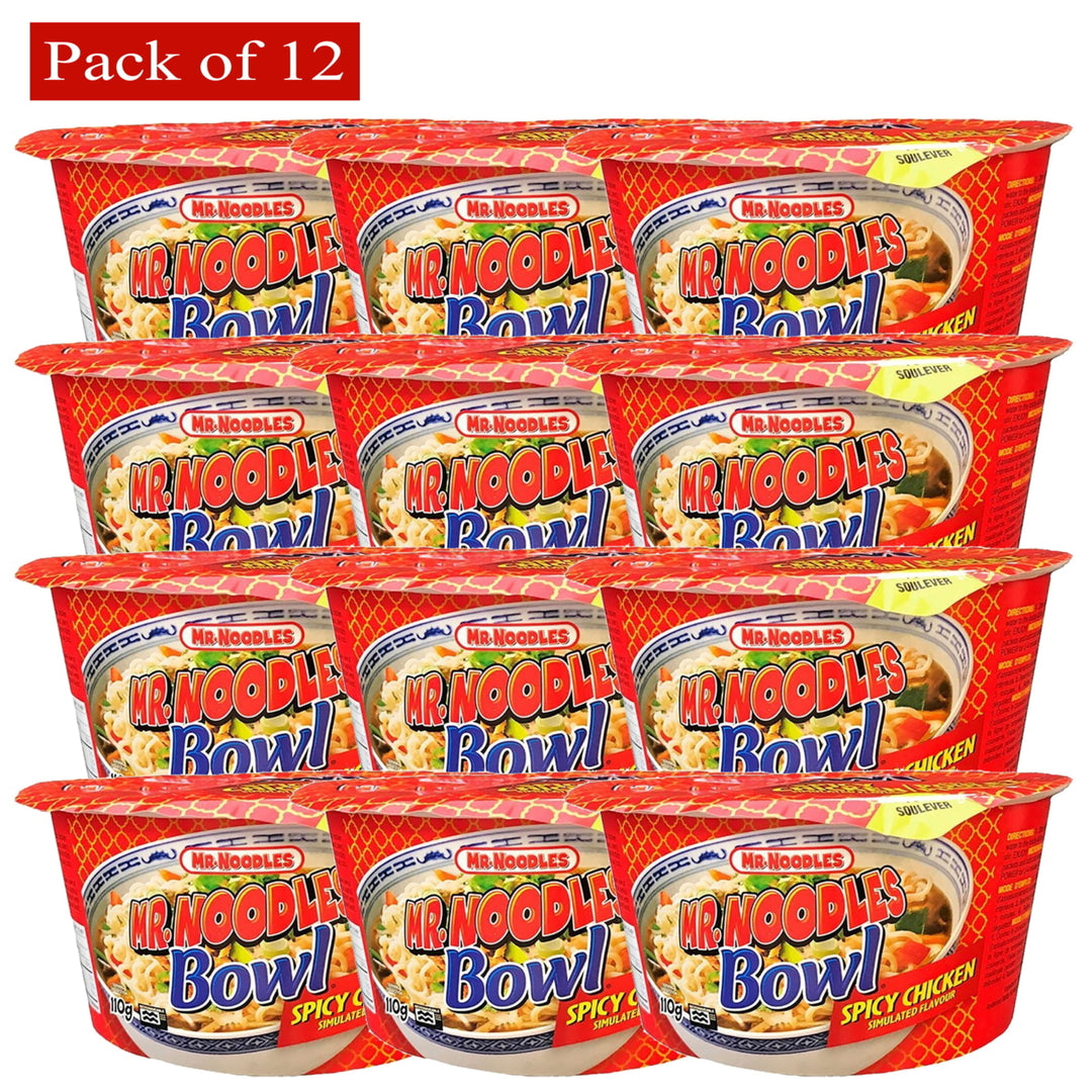 Mr. Noodle Spicy Chicken Simulated Flavour 110g - Pack of 12 Image 1