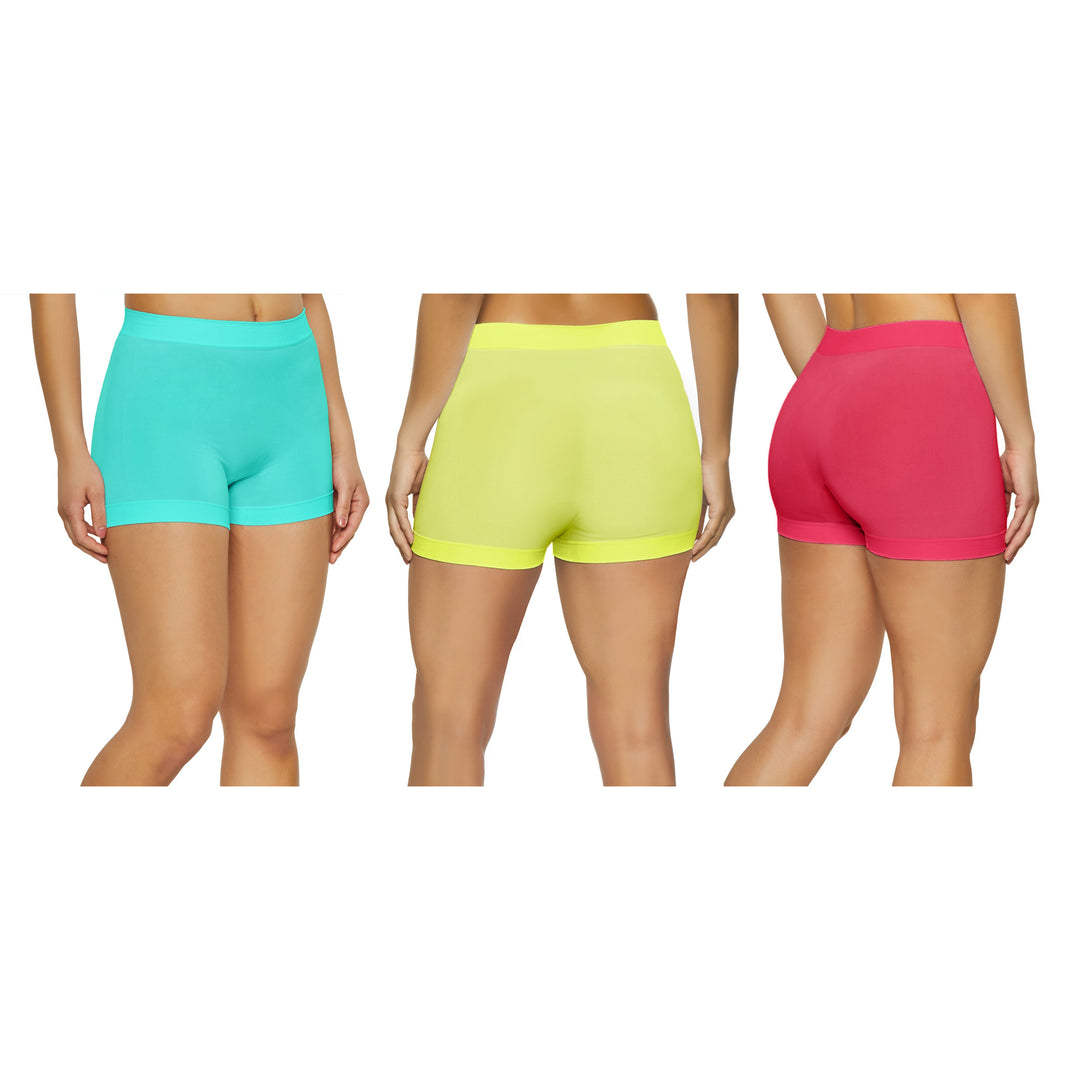 5-Pack Womens High Waisted Biker Bottom Shorts - Yoga Gym Running Ladies Pants Image 10