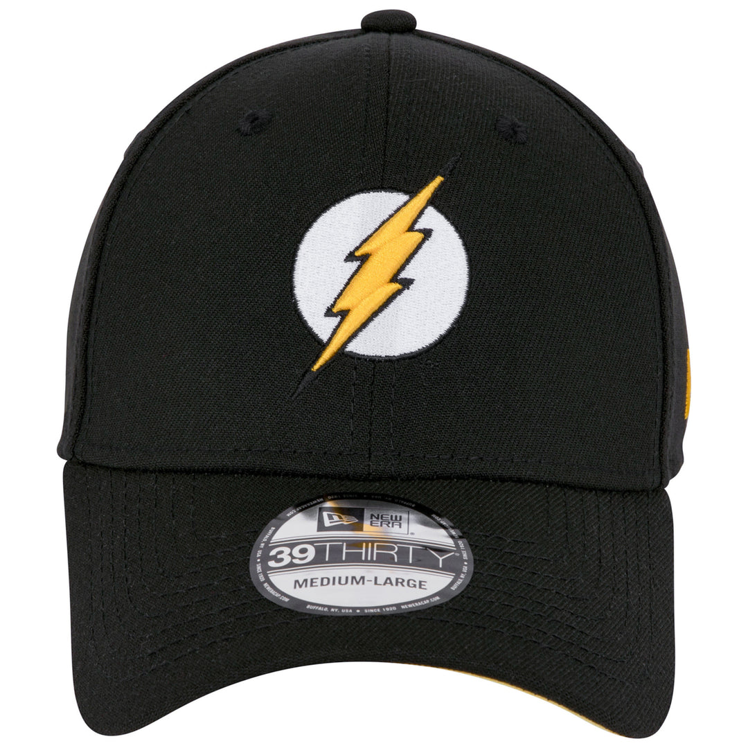 The Flash Logo DC Comics Black Colorway Era 39Thirty Fitted Hat Image 2