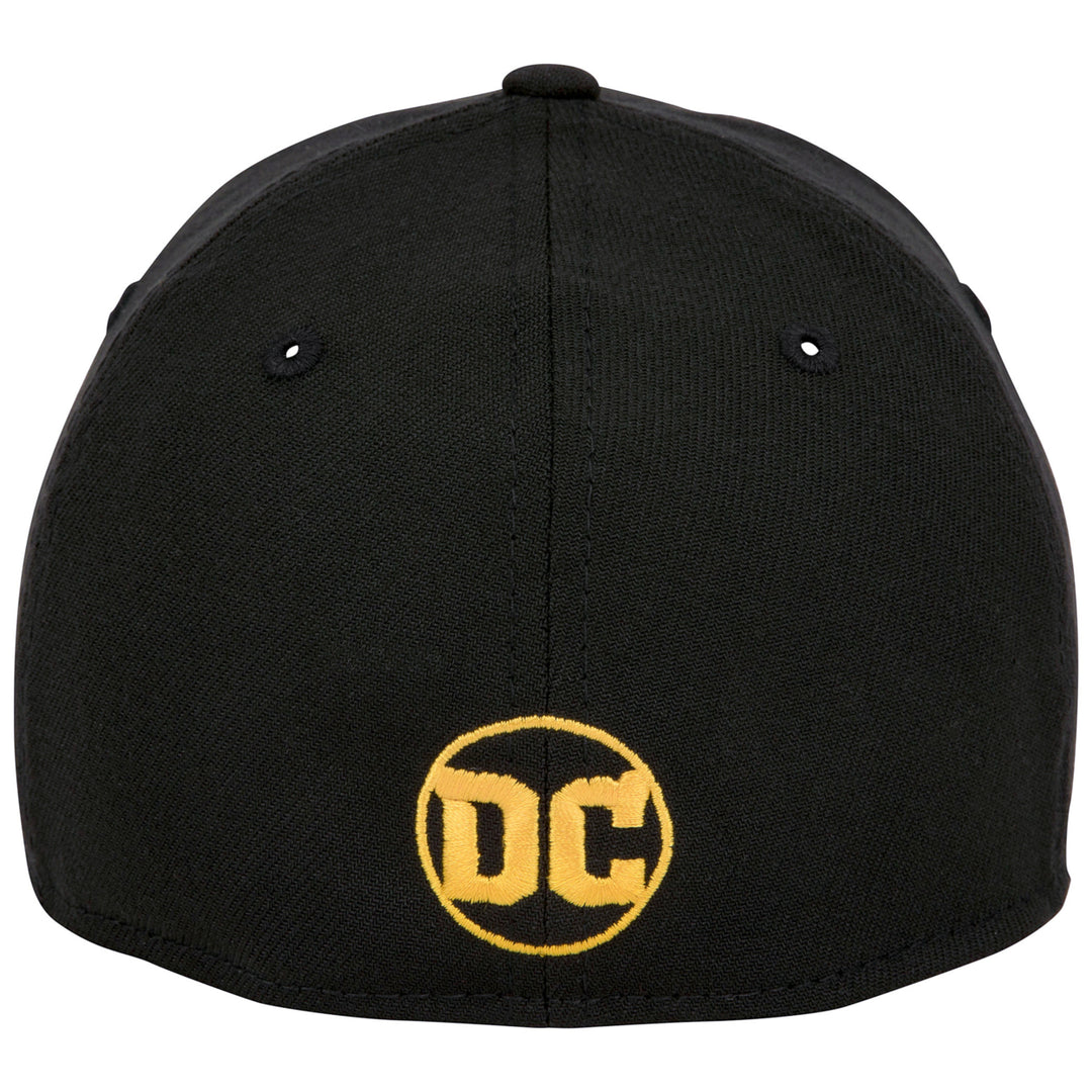 The Flash Logo DC Comics Black Colorway Era 39Thirty Fitted Hat Image 4