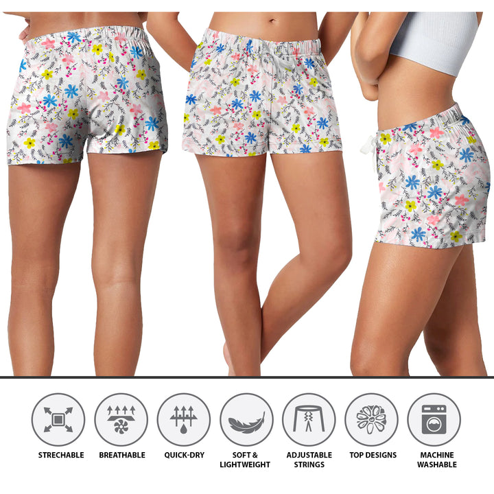 5-Pack Womens Lounge PJ Bottom Pajama Shorts Soft Cozy Ladies Drawstring Pant Image 7