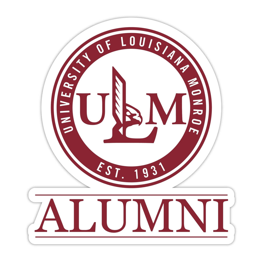 University of Louisiana Monroe 4-Inch Alumni 4-Pack NCAA Vinyl Sticker - Durable School Spirit Decal Image 1