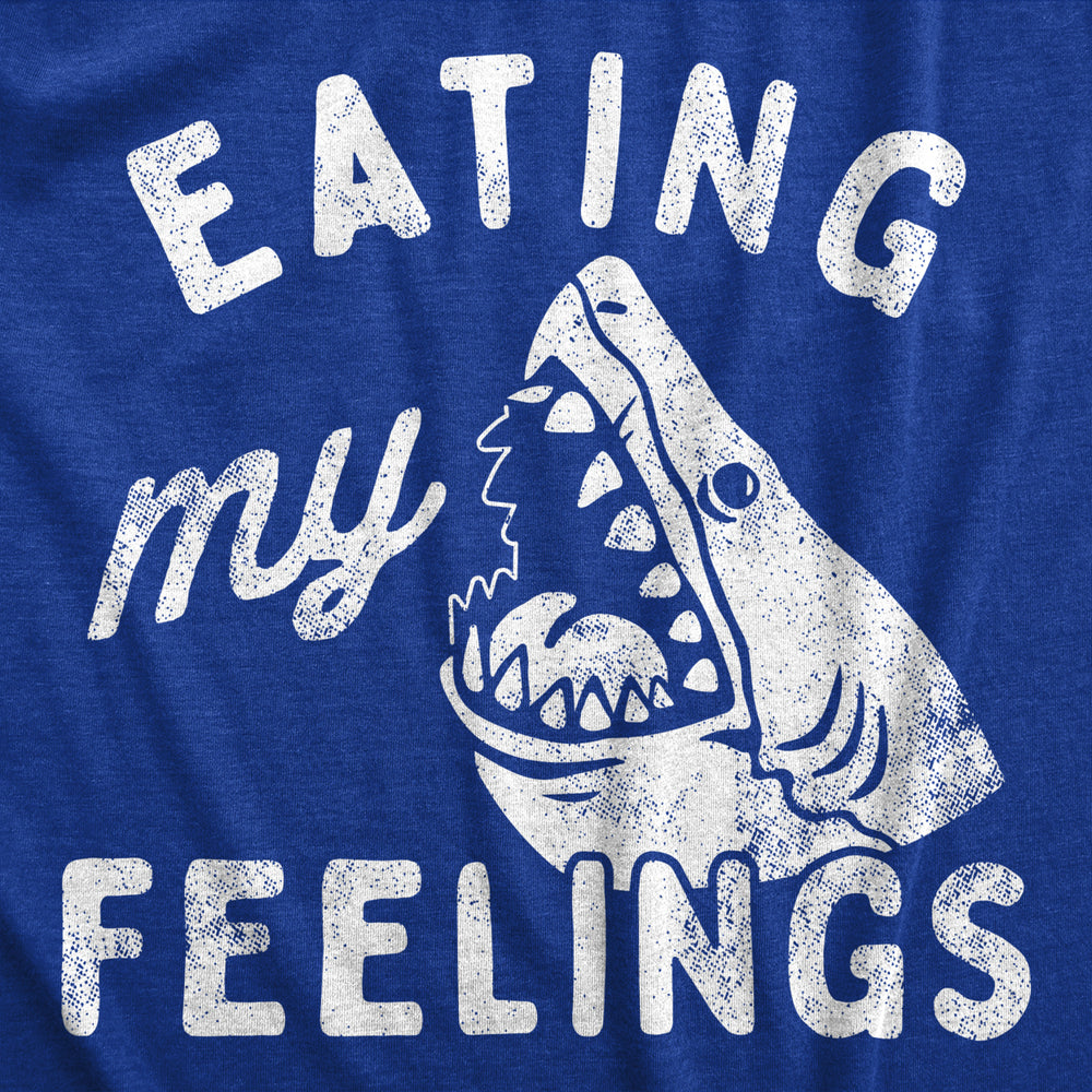 Mens Eating My Feelings T Shirt Funny Shark Bite Joke Tee For Guys Image 2