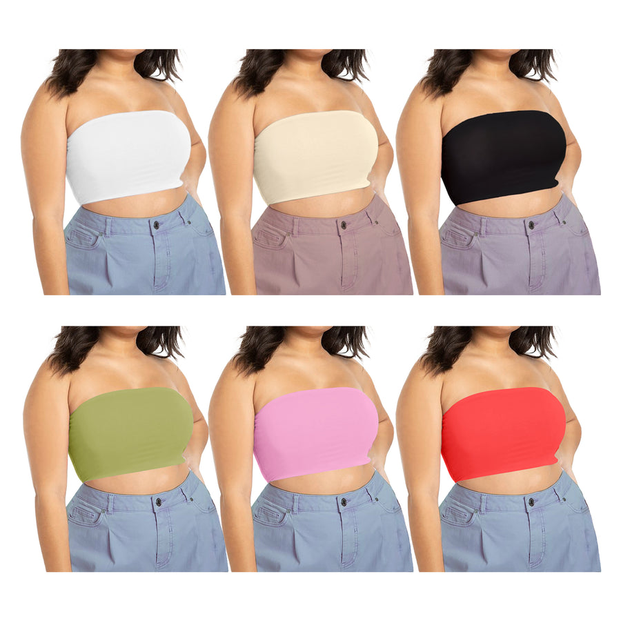 3-Pack: Womens Comfort Strapless Seamless Sports Bra Yoga Underwear Tube Top Image 1