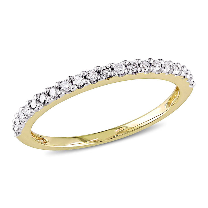 1/4 Carat (ctw) Diamond Anniversary Wedding Band Ring in 10K Yellow Gold Image 1