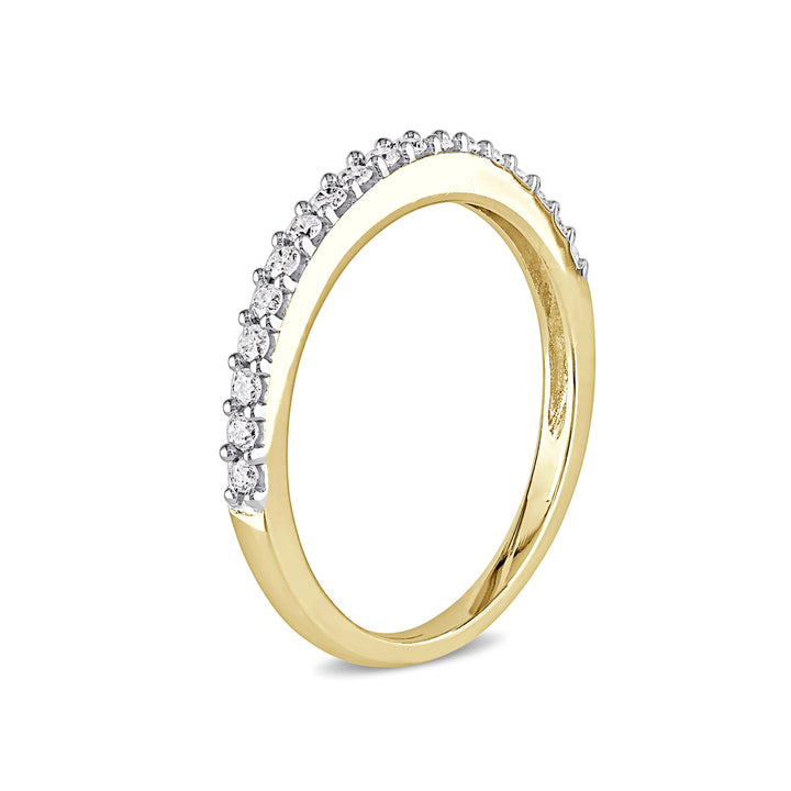 1/4 Carat (ctw) Diamond Anniversary Wedding Band Ring in 10K Yellow Gold Image 2