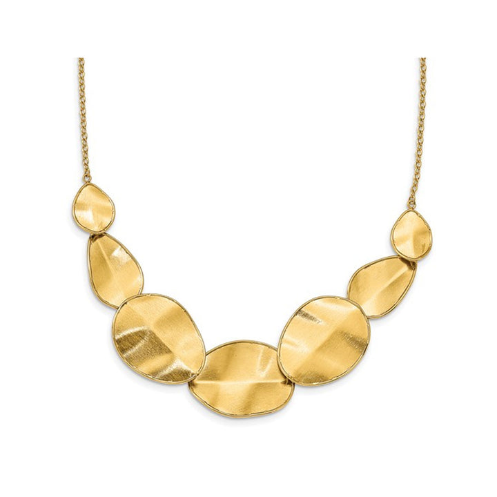 14K Yellow Gold Textured and Polished Necklace (16.5 inches) Image 1