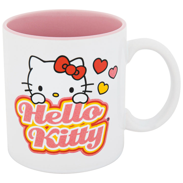 Hello Kitty Glitter Hearts 20oz Ceramic Mug Image 1