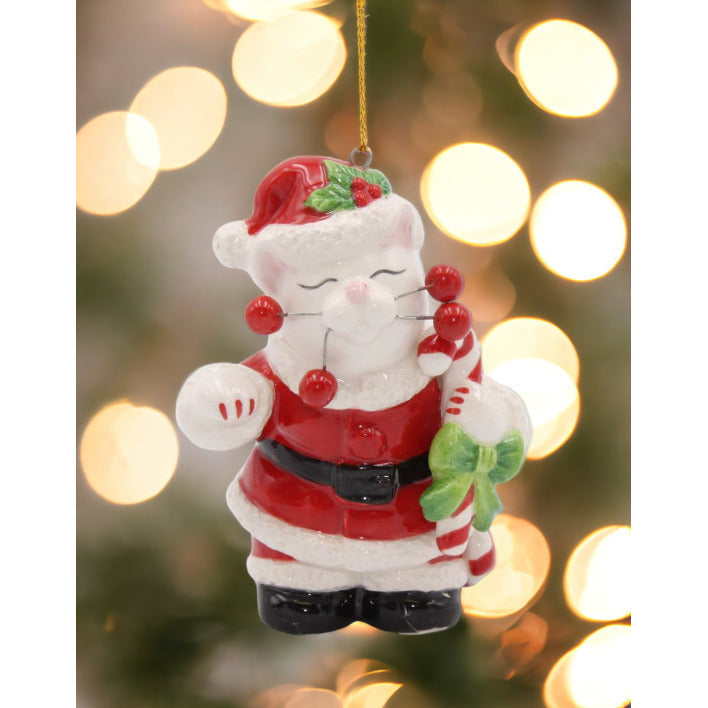 Ceramic Santa Cat Ornament Home D cor  Christmas D corCat Lovers Gift, Image 2