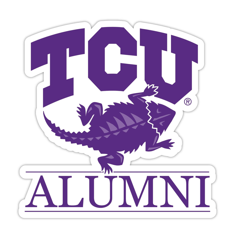 Texas Christian University 4-Inch Alumni 4-Pack NCAA Vinyl Sticker - Durable School Spirit Decal Image 1