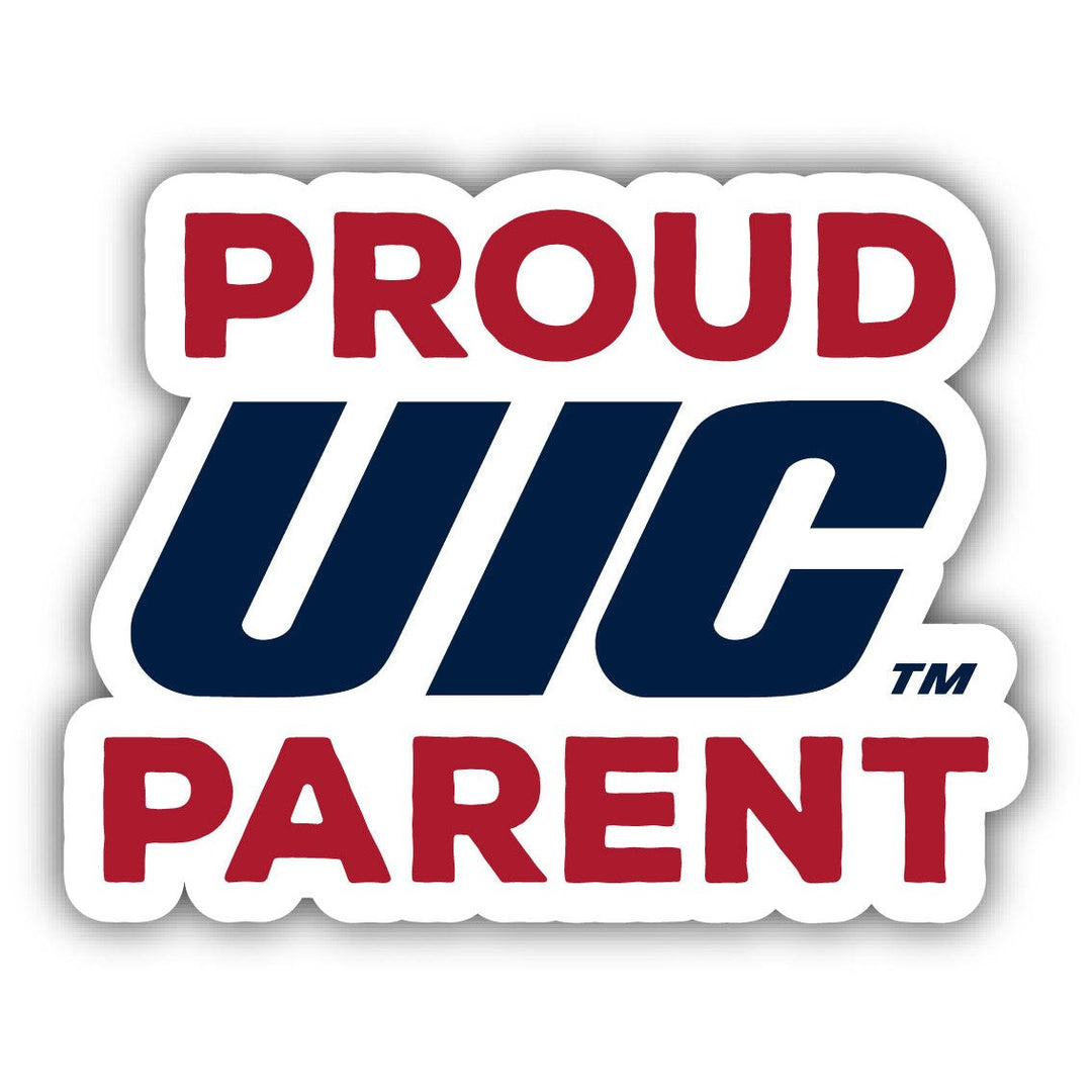 University of Illinois at Chicago 4-Inch Proud Parent NCAA Vinyl Sticker - Durable School Spirit Decal Image 1