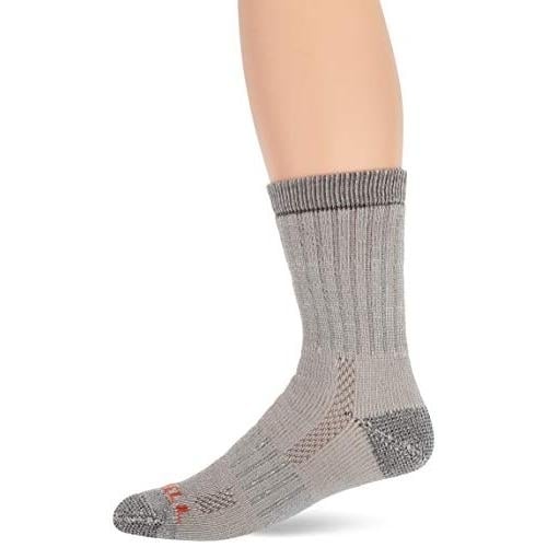 Merrell Mens Hiker Socks Wool Blend Cushioned Crew Heavyweight Brown 1 Pack Image 3