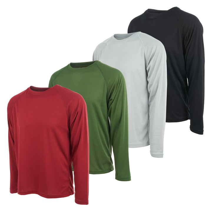 DARESAY Mens Thermal Long Sleeve Shirt 4 Pack Moisture Wicking UV Protection Image 1