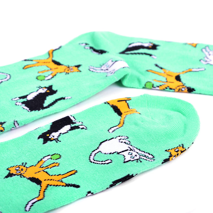 Funny Socks Crazy Kitty Socks Cat Novelty Socks Playful Cats Crew Socks Cats Image 4