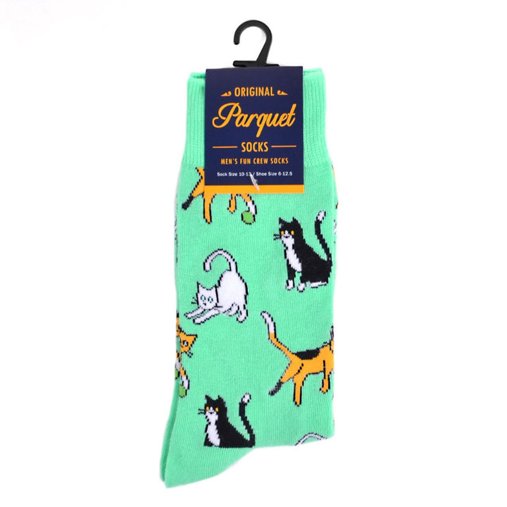 Funny Socks Crazy Kitty Socks Cat Novelty Socks Playful Cats Crew Socks Cats Image 4