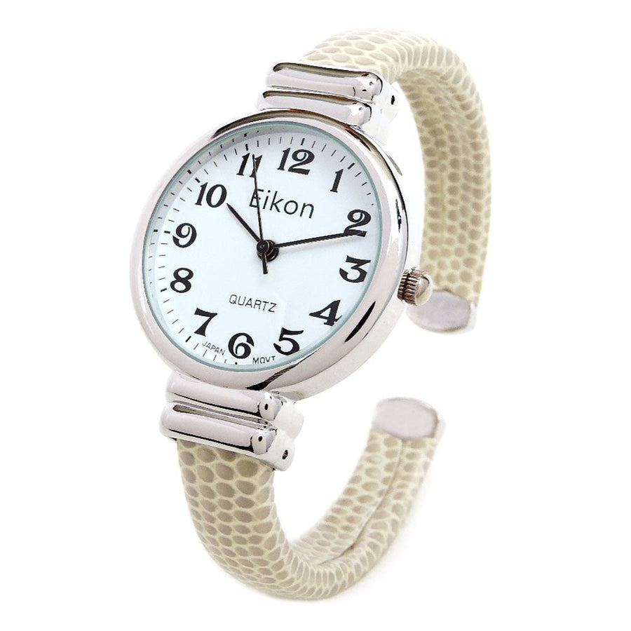 Beige Snake Style Band Slim Case Womens Bangle Cuff Watch Image 1