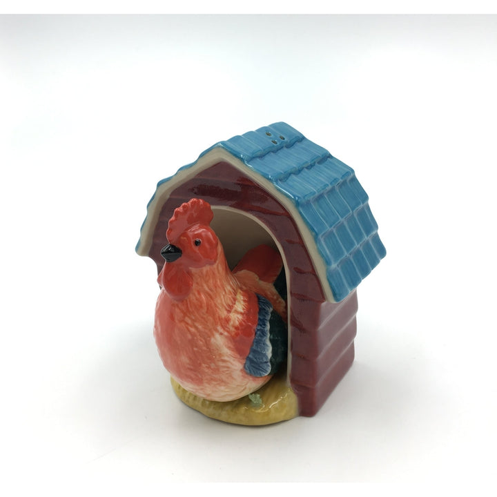 Ceramic Rooster Coop Salt and Pepper Shakers Farmhouse Gift Idea Image 3