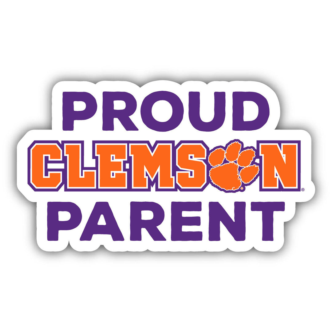 Clemson Tigers 4-Inch Proud Parent 4-Pack NCAA Vinyl Sticker - Durable School Spirit Decal Image 1