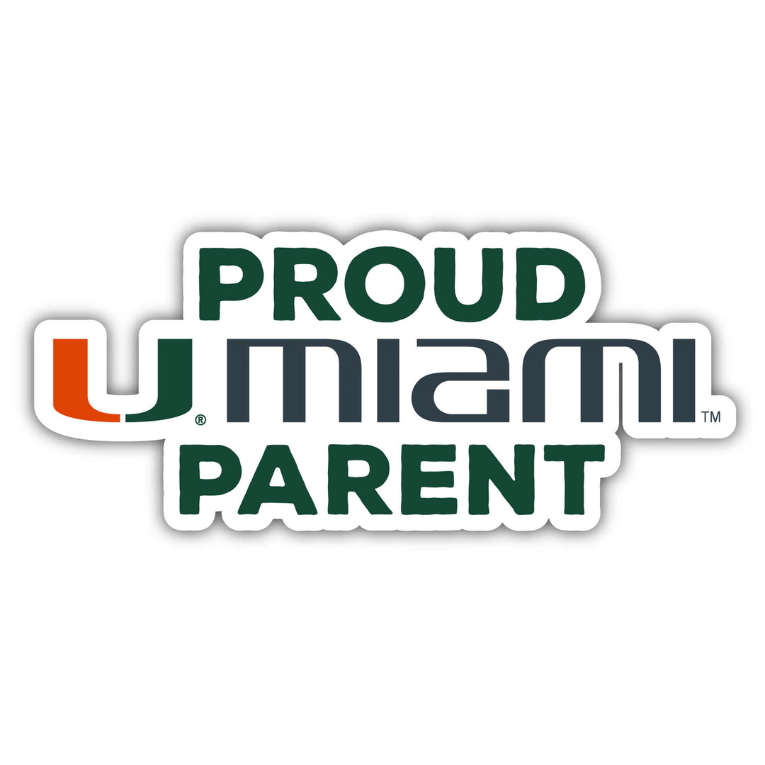 Miami Hurricanes Proud Parent 4" Sticker - (4 Pack) Image 1