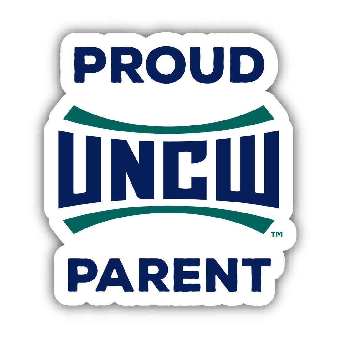 North Carolina Wilmington Seahawks 4-Inch Proud Parent NCAA Vinyl Sticker - Durable School Spirit Decal Image 1