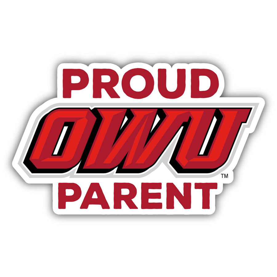 Ohio Wesleyan University 4-Inch Proud Parent 4-Pack NCAA Vinyl Sticker - Durable School Spirit Decal Image 1