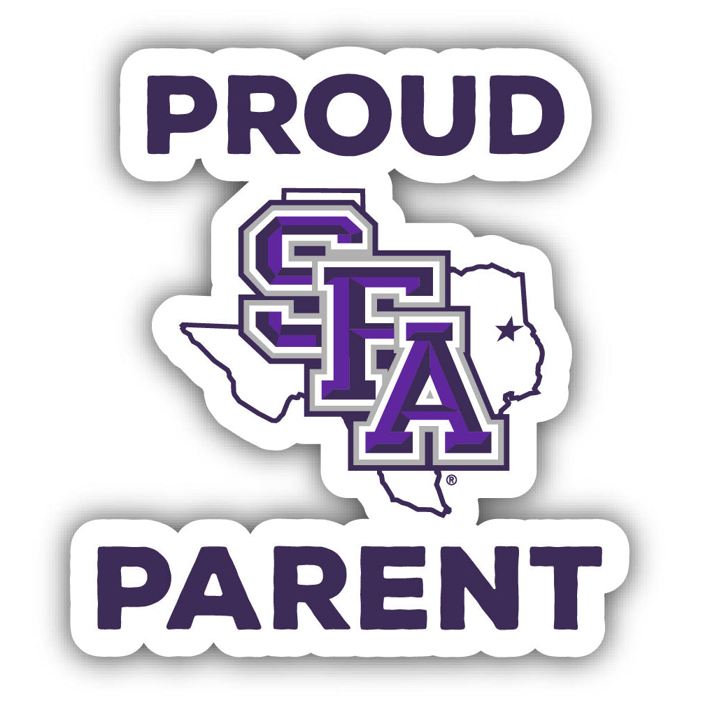 Stephen F. Austin State University 4-Inch Proud Parent 4-Pack NCAA Vinyl Sticker - Durable School Spirit Decal Image 1