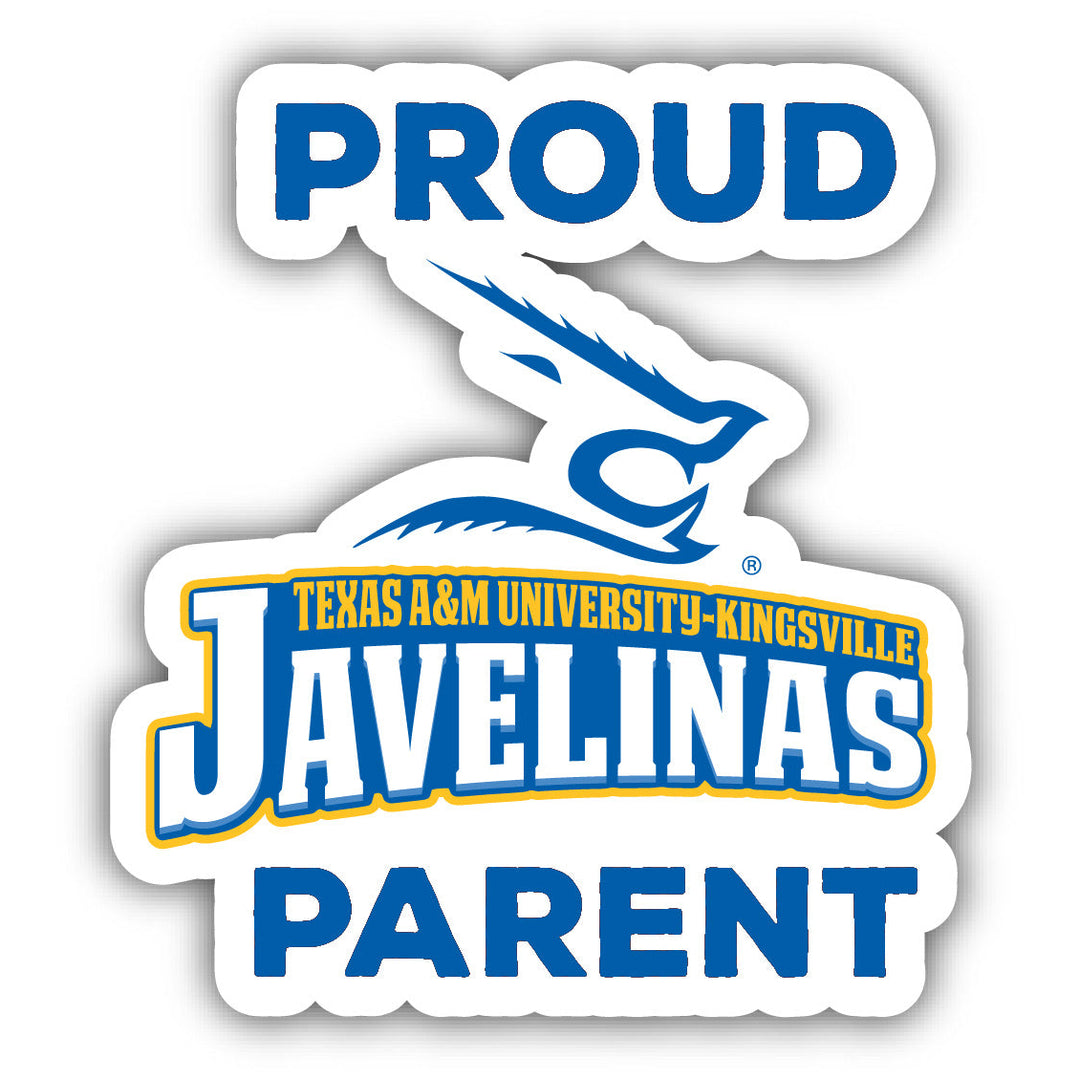 Texas AandM Kingsville Javelinas 4-Inch Proud Parent NCAA Vinyl Sticker - Durable School Spirit Decal Image 1