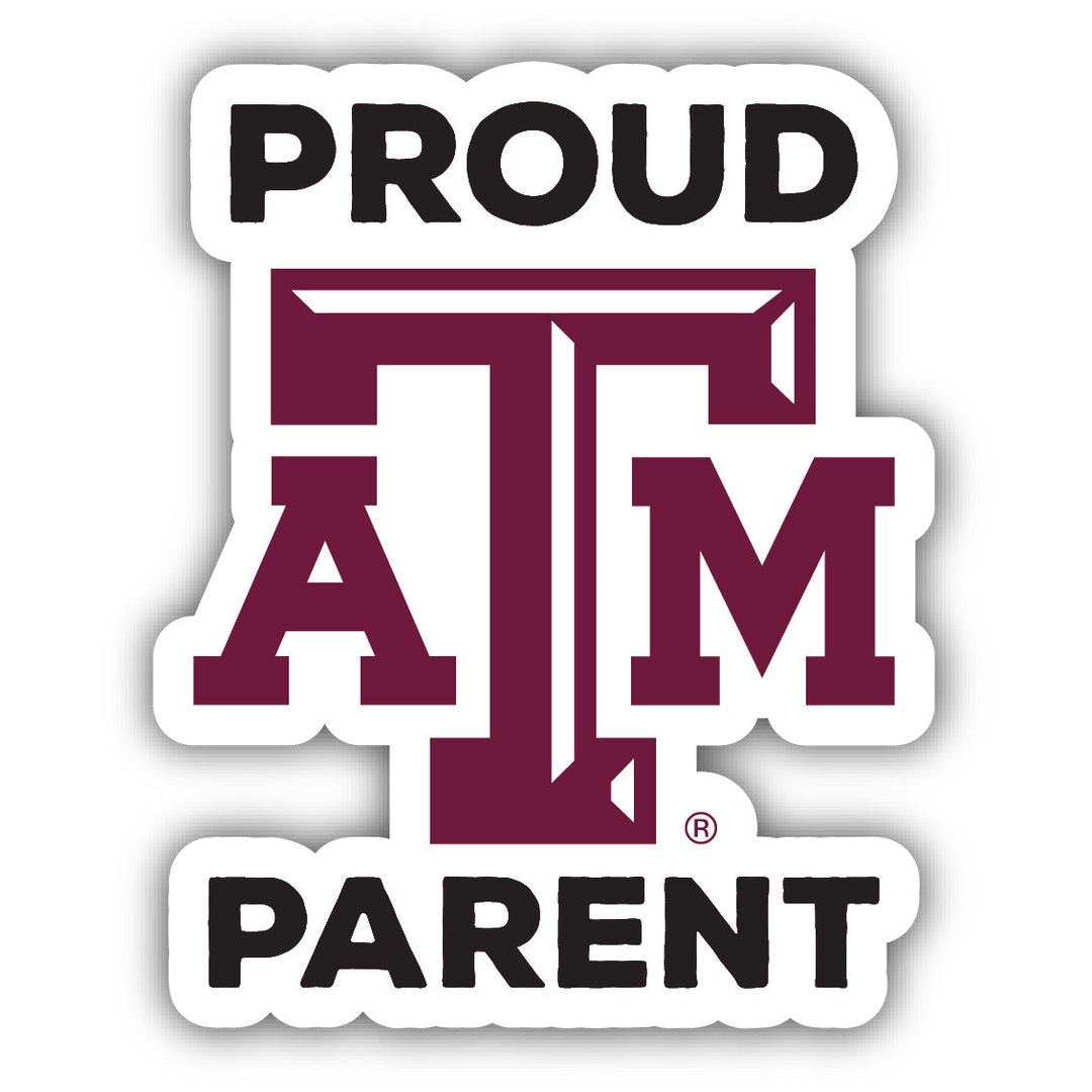 Texas AandM Aggies 4-Inch Proud Parent NCAA Vinyl Sticker - Durable School Spirit Decal Image 1