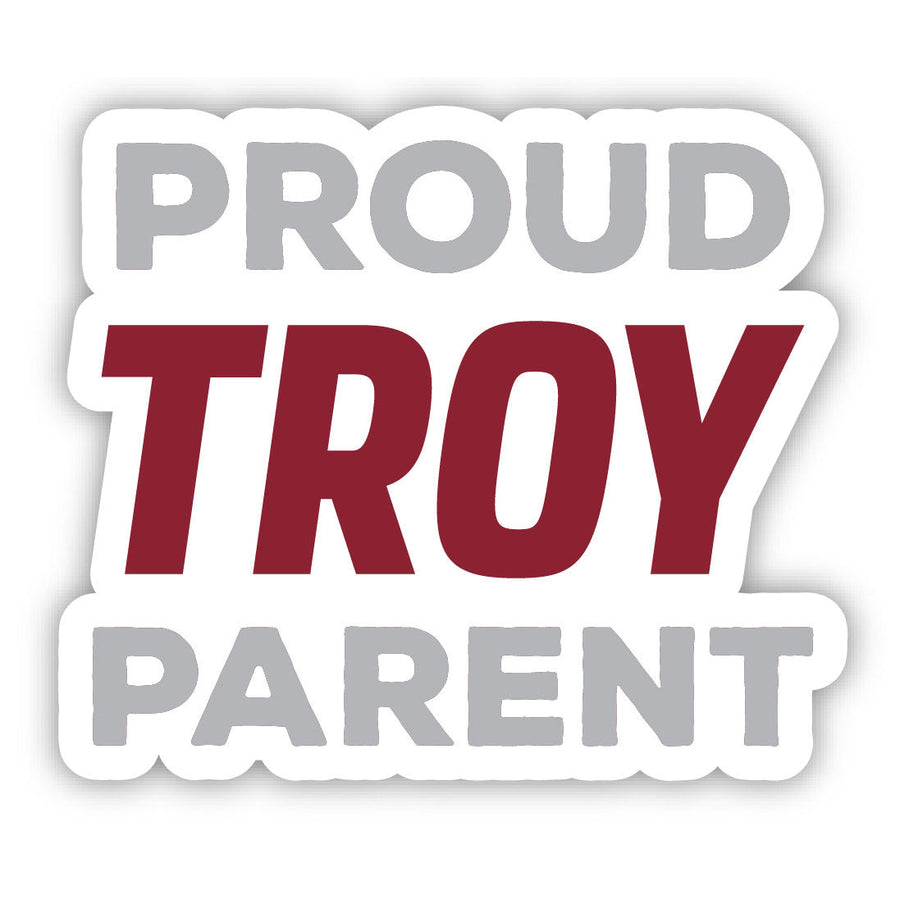 Troy University 4-Inch Proud Parent NCAA Vinyl Sticker - Durable School Spirit Decal Image 1