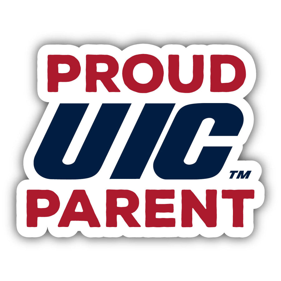 University of Illinois at Chicago 4-Inch Proud Parent 4-Pack NCAA Vinyl Sticker - Durable School Spirit Decal Image 1