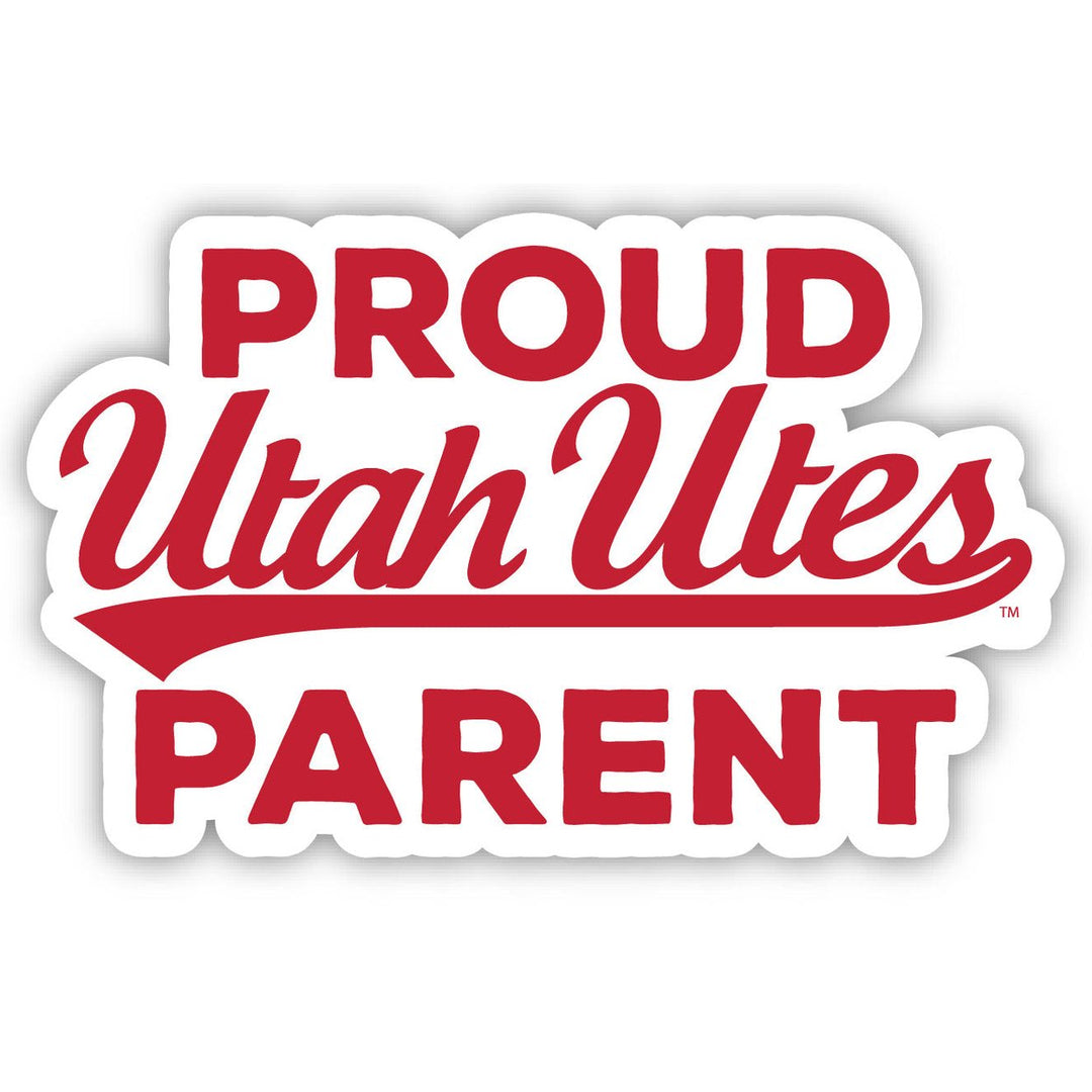 Utah Utes 4-Inch Proud Parent NCAA Vinyl Sticker - Durable School Spirit Decal Image 1