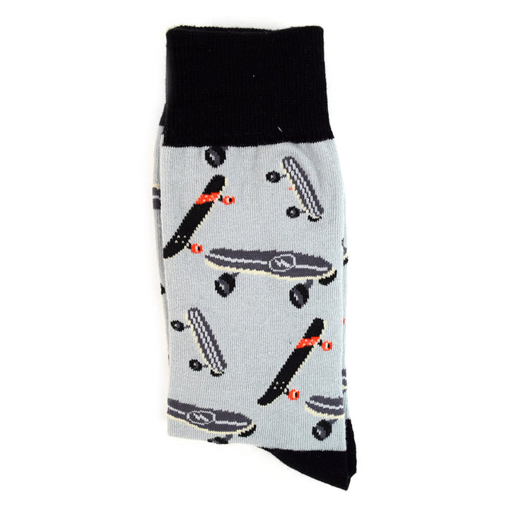 Funny Socks Skateboard Mens Skateboarding Novelty Socks Grey and Black Skateboard Lovers Everywhere Dad Gifts Image 4