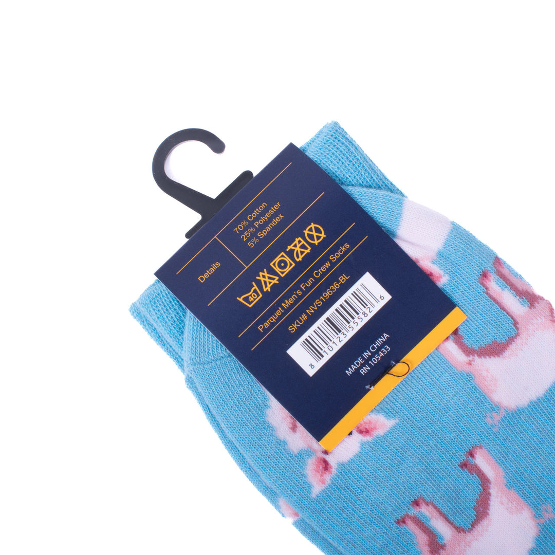 Funny Socks Mens Pigs Novelty Socks Baby Blue and Pink Pig Farm Little Piggies  Gift for Pig Lover Image 4