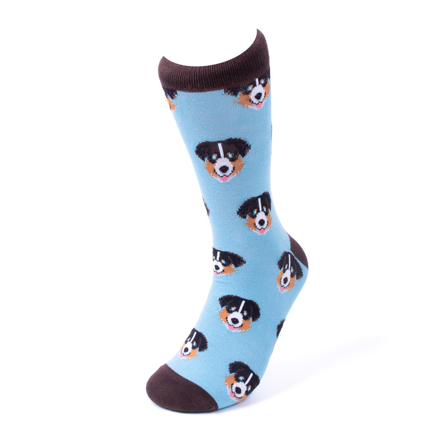 Mens Australian Shepherds Dog Novelty Socks Dog Lovers Socks Mans Best Friend Great Gift for Dog Owners Funny Socks Image 1